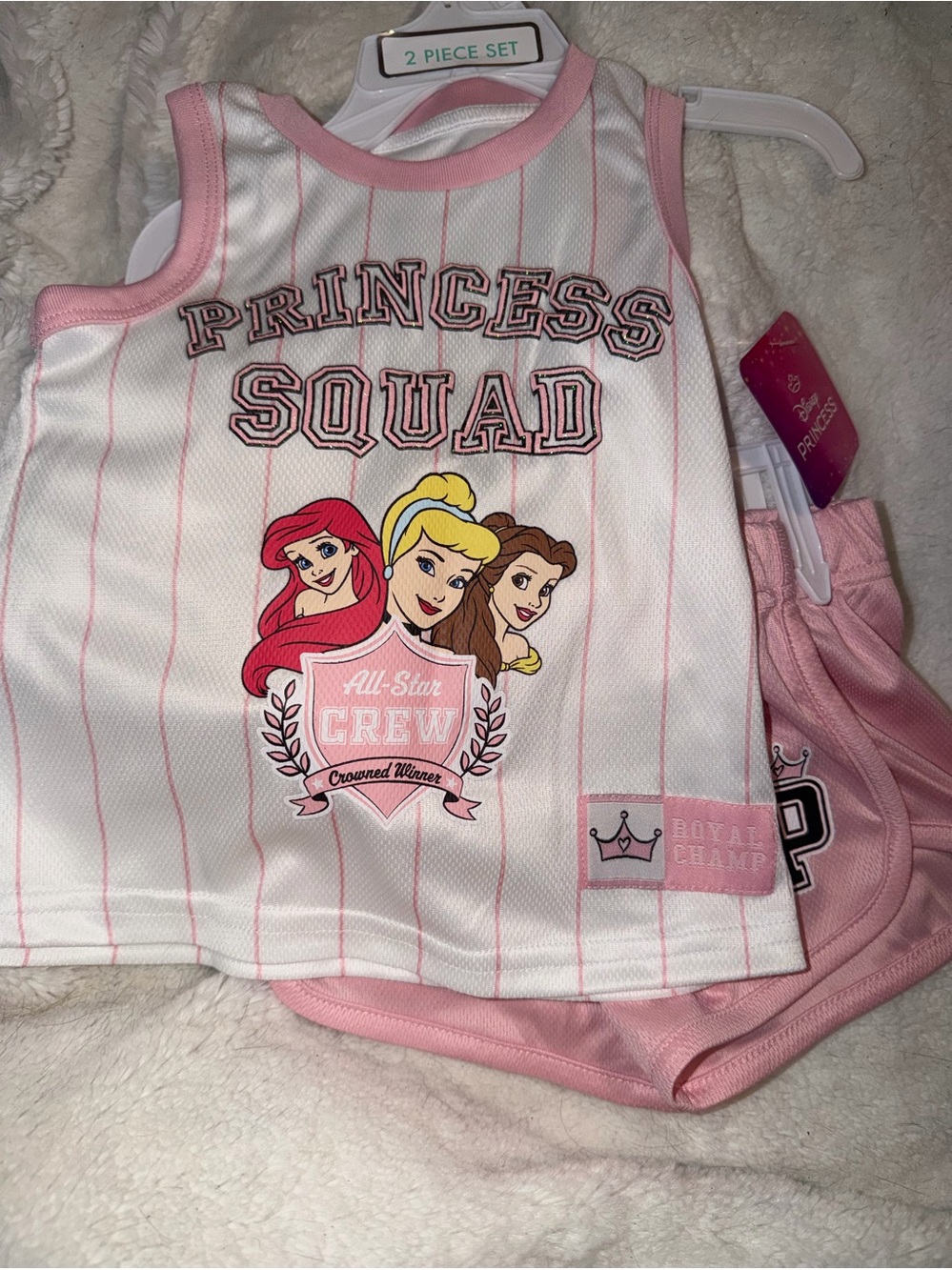 Princess Squad Pink & White Disney Princess Two-Piece Set 3t NWT